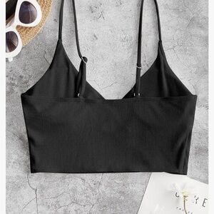 NWT Black Sexy mesh high neck, swimsuit top adjustable straps, A00
